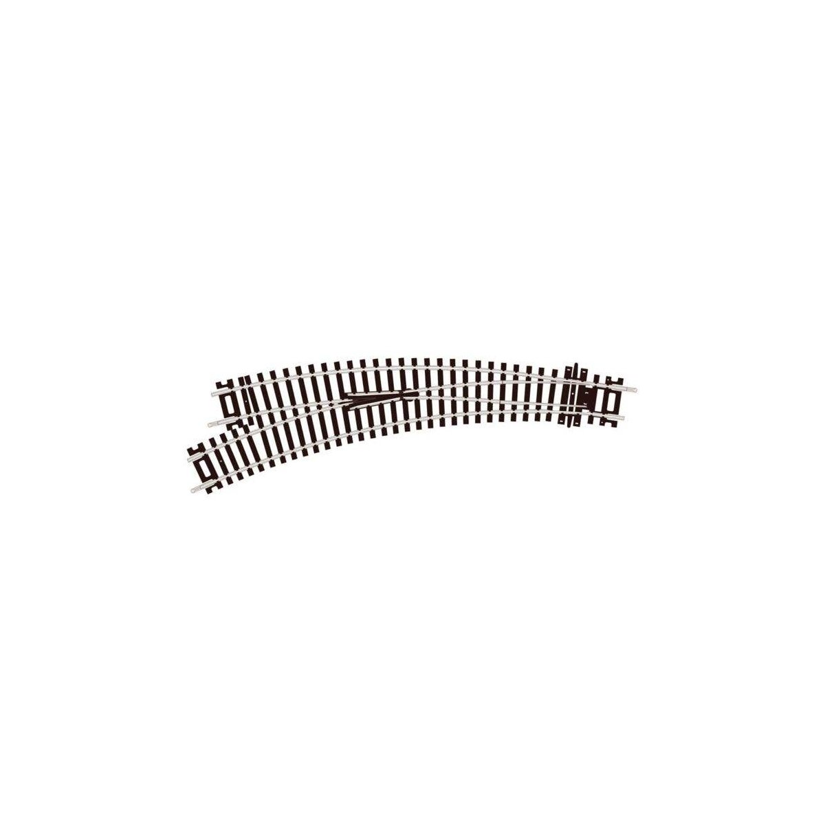 Code 100 Curved Double-Radius Turnout - Setrack -- Left Hand Insulfrog, HO, Peco ST245