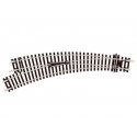 Code 100 Curved Double-Radius Turnout - Setrack -- Left Hand Insulfrog, HO, Peco ST245