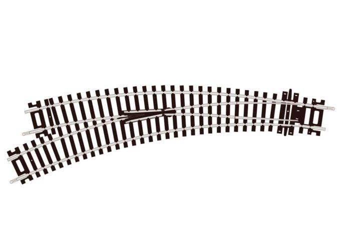 Code 100 Curved Double-Radius Turnout - Setrack -- Left Hand Insulfrog, HO, Peco ST245