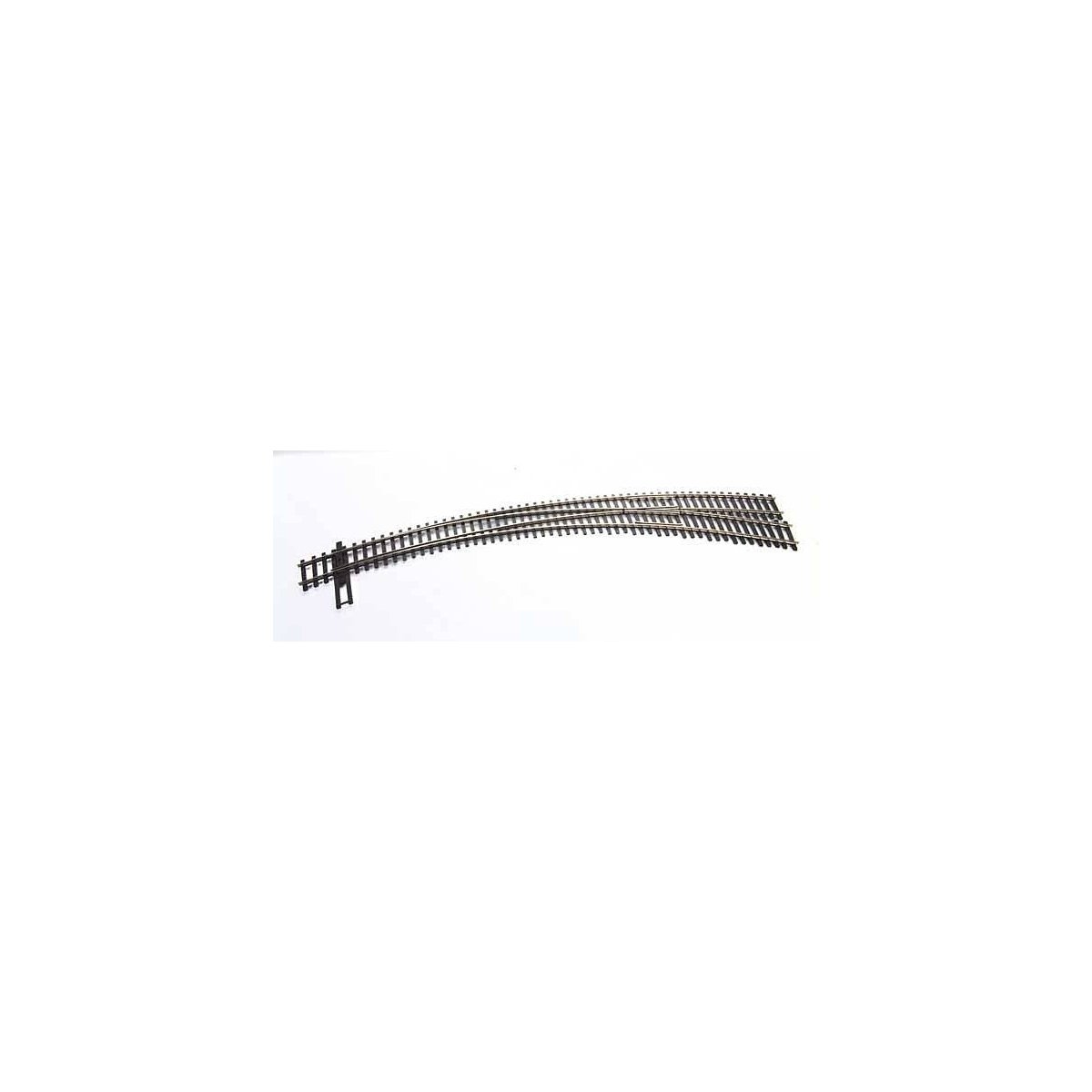 Code 83 Nickel Silver DCC-Friendly Curved Turnout - 20 and 24′ Radii -- Right Hand, HO, WalthersTrack 83062