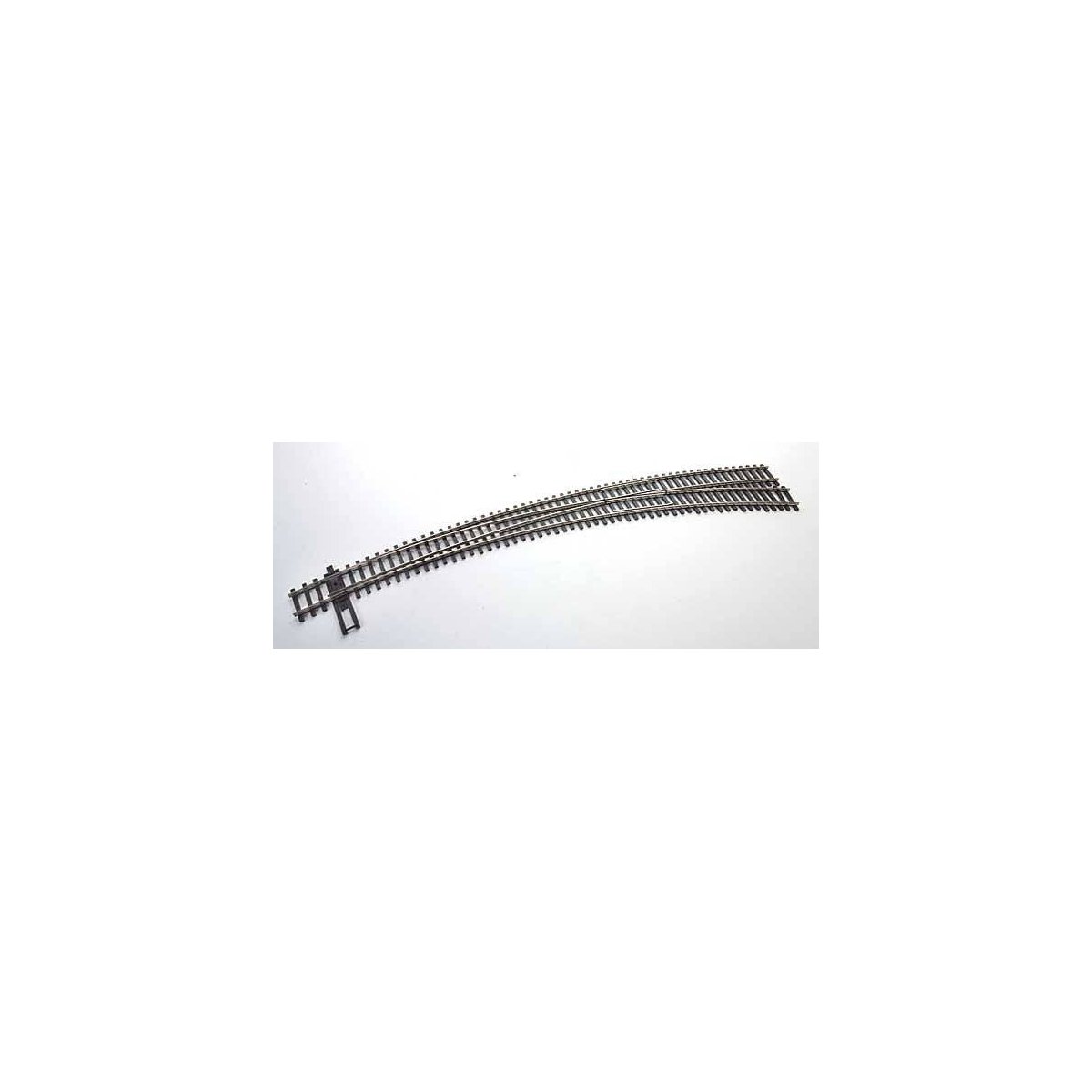 Code 83 Nickel Silver DCC-Friendly Curved Turnout - 24 and 28′ Radii -- Right Hand, HO, WalthersTrack 83064