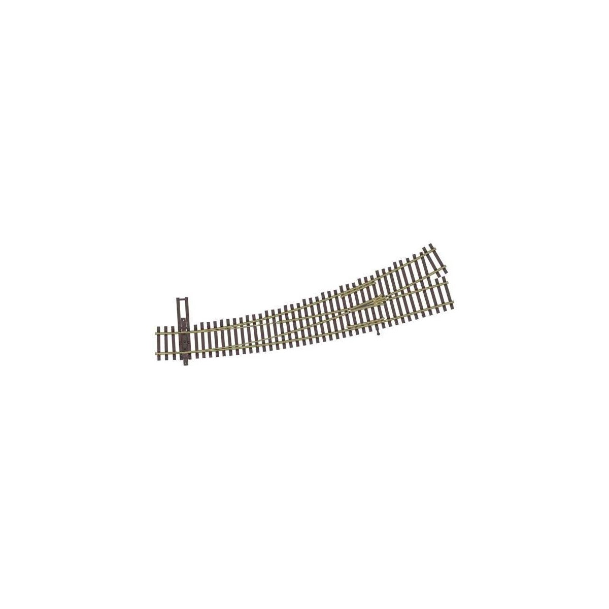 Code 83 Nickel Silver DCC-Friendly Curved Turnout - 24 and 36′ Radii -- Left Hand, HO, WalthersTrack 83067