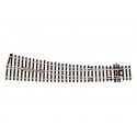 Code 100 Curved Double Radius Turnout - Streamline -- Right Hand, Electrofrog, HO, Peco SLE86