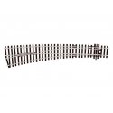 Code 100 Curved Double Radius Turnout - Streamline -- Left Hand, Electrofrog, HO, Peco SLE87