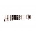 Code 75 Streamline Medium Radius Turnout -- Left Hand, Electrofrog, HO, Peco SLE196