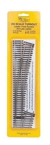 Code 70 5e Last Ladder Turnout - Ladder Track System -- Right Hand, HO, Micro Engineering 14819