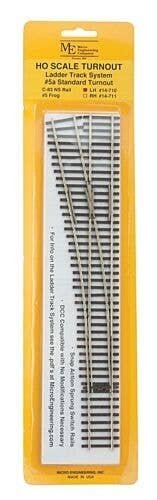Code 83 Ladder Track System Turnout -- 5a Left Hand Standard, HO, Micro Engineering 14710