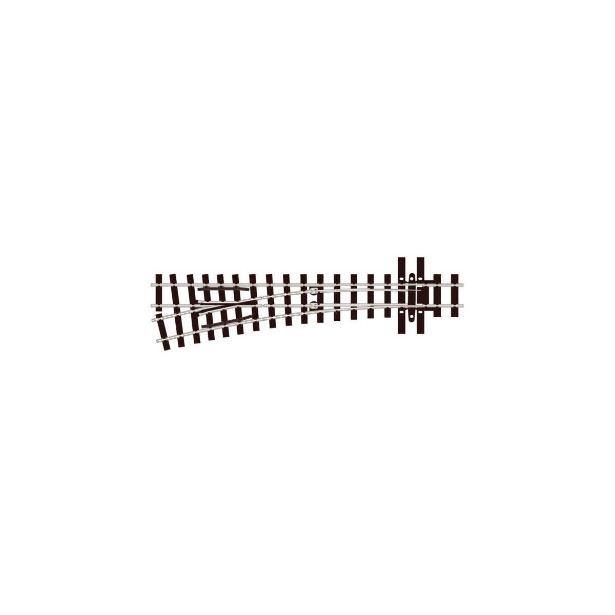 HOe (HOn2-1/2 HOn30′) Narrow Gauge Electrofrog Turnout w/Code 80 Rail -- Left Hand, HOn30, Peco SLE496