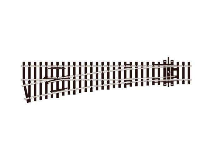 Code 100 Medium Radius Turnout - Streamline -- Left Hand, Electrofrog, HO, Peco SLE96