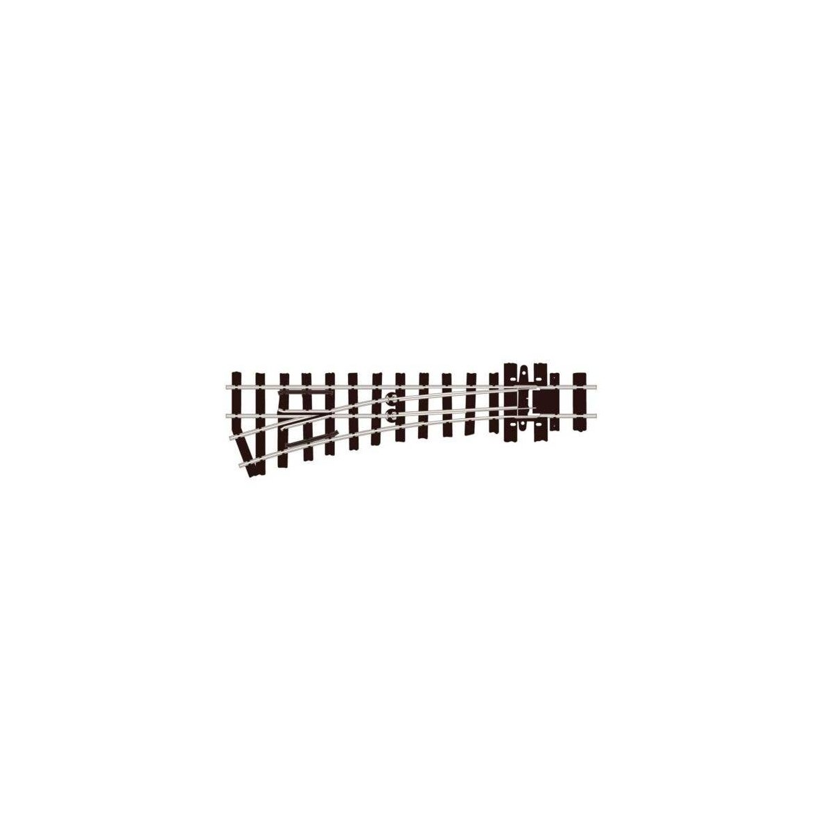 HOe (HOn2-1/2 HOn30`) Narrow Gauge Turnout w/Code 80 Rail -- 12` Radius, Left-Hand, HOn30, Peco SLE492