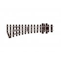 HOe (HOn2-1/2 HOn30`) Narrow Gauge Turnout w/Code 80 Rail -- 12` Radius, Left-Hand, HOn30, Peco SLE492