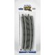 Curved Track w/ Nickel Silver Rail & Gray Roadbed - E-Z Track(R) -- 33-1/4′ Radius, 18-Degre, HO, Bachmann Industries 44504