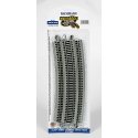 Curved Track w/ Nickel Silver Rail & Gray Roadbed - E-Z Track(R) -- 33-1/4′ Radius, 18-Degre, HO, Bachmann Industries 44504