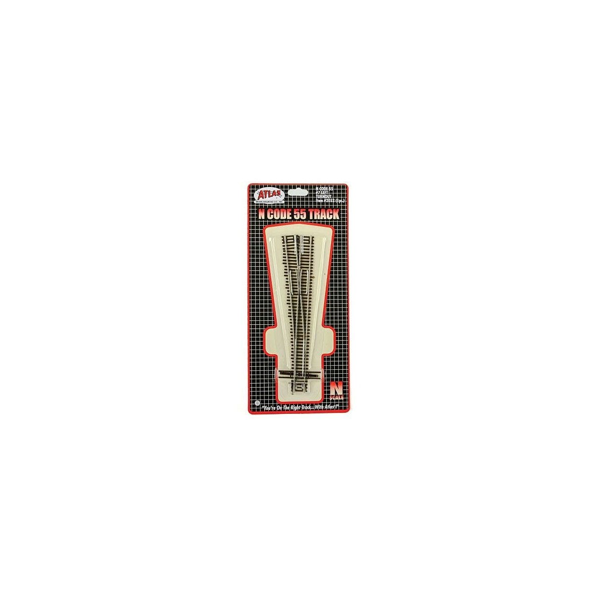 Code 55 Turnout, Nickel-Silver Rail, Brown Ties -- No.7 Left Hand, N, Atlas Model Railroad Co. 2052