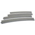 Superelevated Easement Curve Track w/Concrete Ties - Unitrack -- 28-3/4′ 730mm Radius, 22.5 Degree , HO, Kato USA Inc 2242