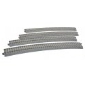 Superelevated Curve Track w/Concrete Ties - Unitrack -- 31-1/8′ 790mm Radius, 22.5 Degree Sections , HO, Kato USA Inc 2251