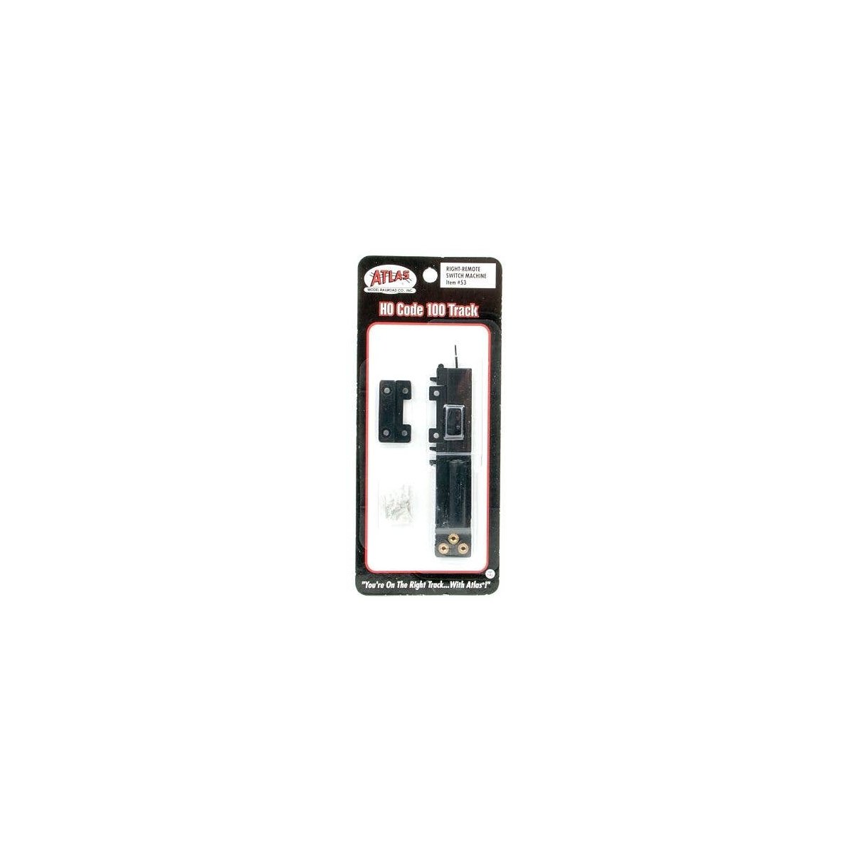 Remote Control Switch Machine -- Right Hand, Black Ties, HO, Atlas Model Railroad Co. 53