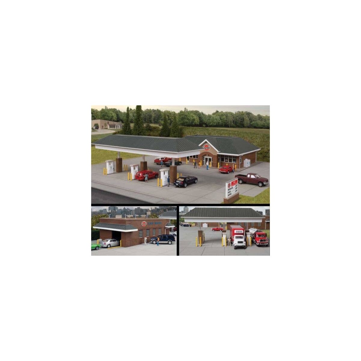 Modern Travel Center / Gas Station -- Kit, HO, Walthers Cornerstone 3538