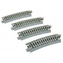 Curved Roadbed Track Section - Unitrack -- 15-Degree, 12-3/8′ 315mm Radius pkg(4), N, Kato USA Inc 20121