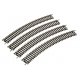 18′ Radius Curve 4-Pack -- Code 100 Nickel Silver, HO, Life-Like Products 3000