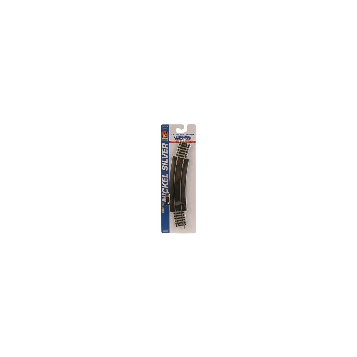 18′ Curved Terminal Rerailer -- Code 100 Nickel Silver, HO, Life-Like Products 3007