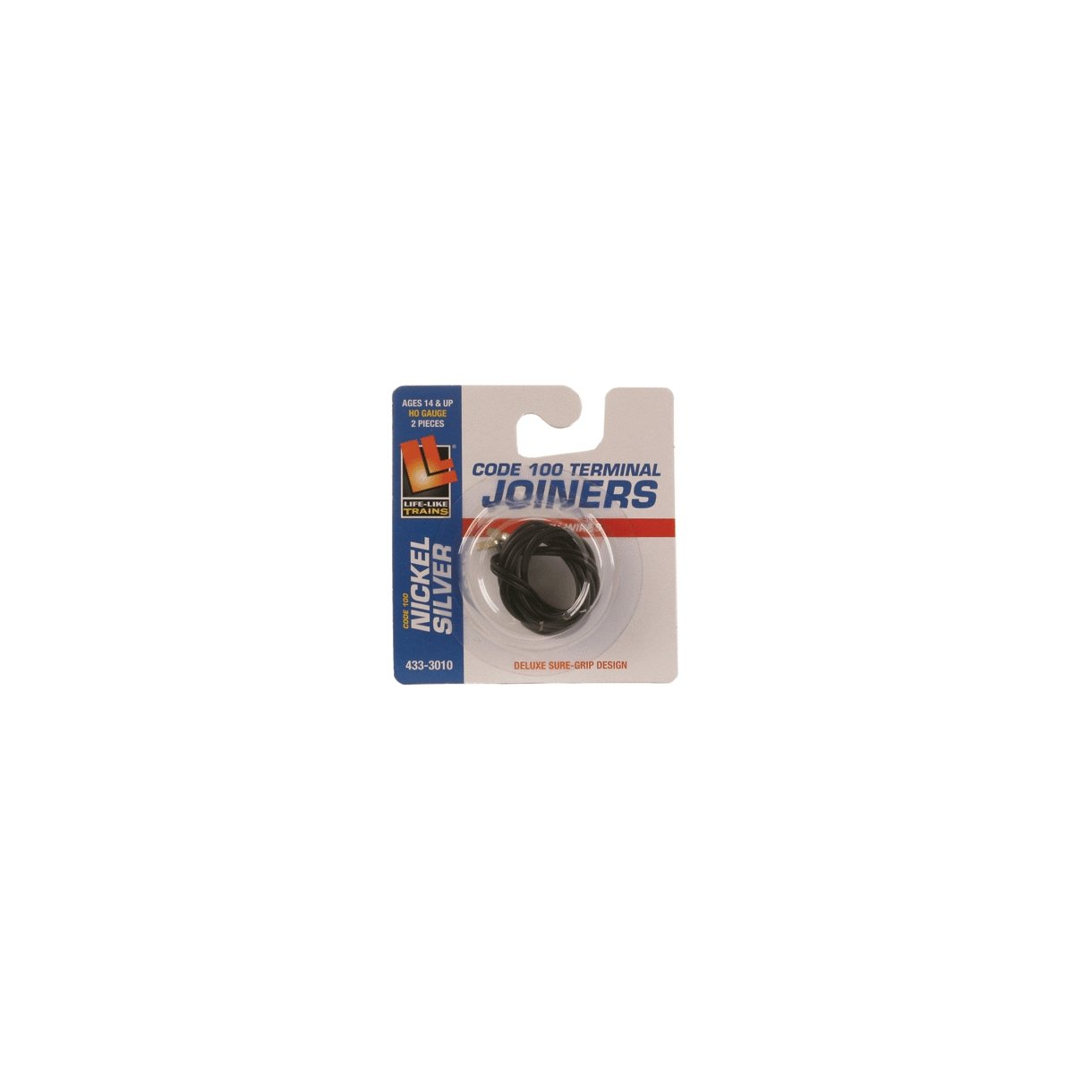 Terminal Joiners w/Black 22 Gauge Wire -- Code 100 Nickel Silver pkg(2), HO, Life-Like Products 3010