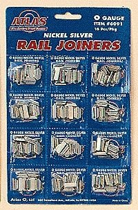 21st Century Track System(TM) Nickel Silver Rail w/Brown Ties - 3-Rail -- Rail Joiners - Nickel Silver pkg, O, Atlas O 6091