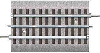 FasTrack(TM) Track w/Roadbed - 3-Rail -- 1/2 Straight Track - 5′ 12.7cm, O, Lionel 612024