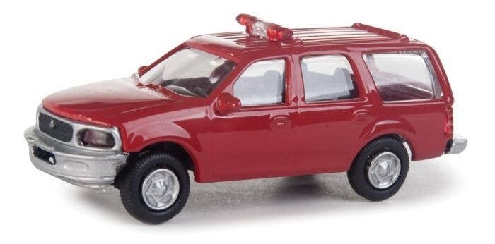 Ford(R) Expedition Special Service Vehicle (SSV) -- Fire Command decals (red, nonworking li, HO, Walthers SceneMaster 12040