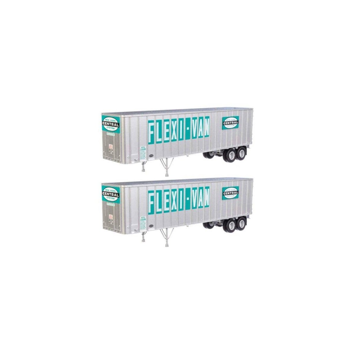 Flexi-Van 40′ Trailer 2-Pack - Assembled -- New York Central 2 (Large Flexi-Van, Logo on Gre, HO, Walthers SceneMaster 2607