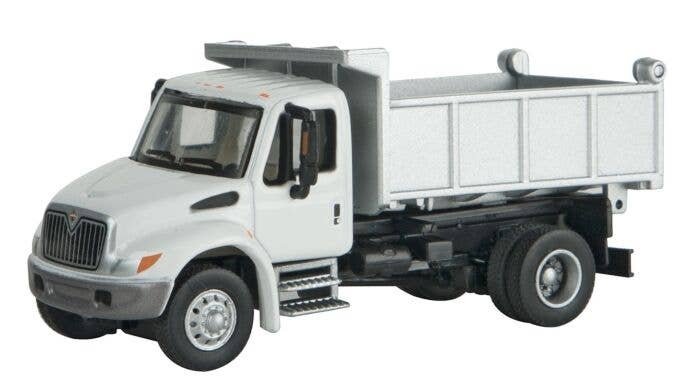 International(R) 4300 Single-Axle Dump Truck - Assembled -- White, Railroad Maintenance-of-, HO, Walthers SceneMaster 11635