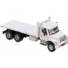 International(R) 7600 3-Axle Flatbed Truck - Assembled -- White with Railroad Maintenance-o, HO, Walthers SceneMaster 11650