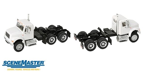 International(R) 4900 Dual-Axle Semi Tractor Only - Assembled -- White, HO, Walthers SceneMaster 11180