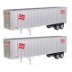 Flexi-Van 40′ Trailer 2-Pack - Assembled -- Milwaukee Road 1 (Logo, Flexi-Van Placards End D, HO, Walthers SceneMaster 2603