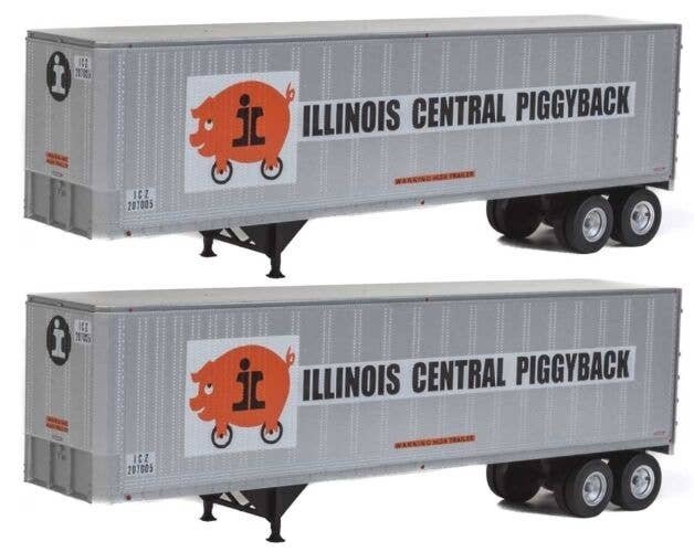 40′ Trailmobile Trailer 2-Pack- Assembled -- Illinois Central, HO, Walthers SceneMaster 2506