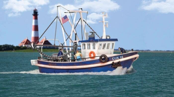 Modern Fishing Boat -- Kit, HO, Walthers SceneMaster 11016
