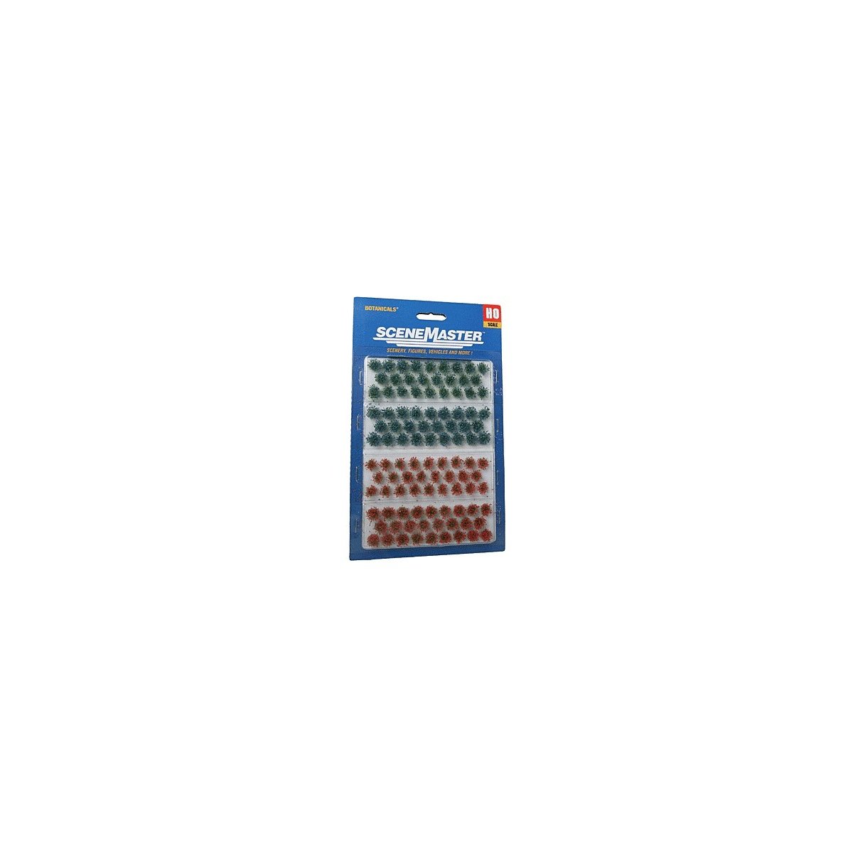 Grass Tufts - pkg(104) 1/4′ 0.6cm Tall -- Wildflower Patches, HO, Walthers SceneMaster 1106