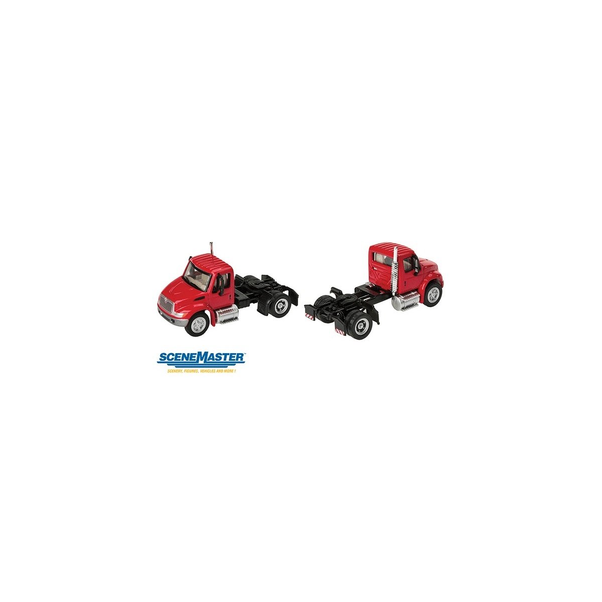 International(R) 4300 Single-Axle Semi Tractor Only - Assembled -- Red, HO, Walthers SceneMaster 11131