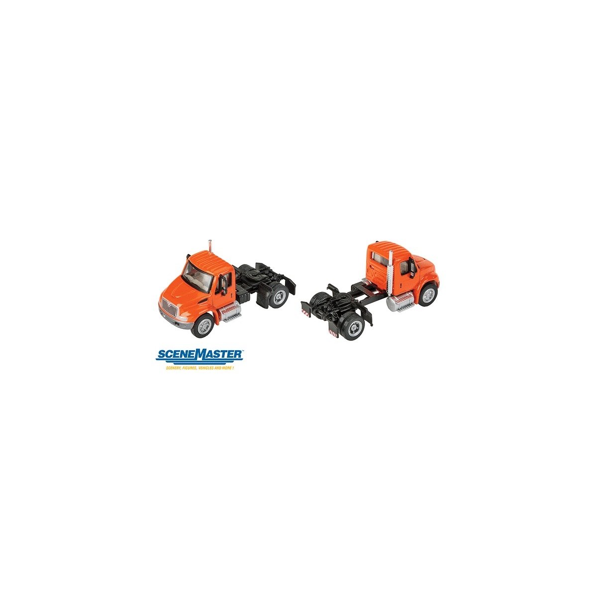 International(R) 4300 Single-Axle Semi Tractor Only - Assembled -- Orange, HO, Walthers SceneMaster 11133