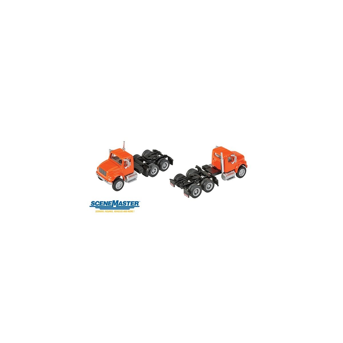 International(R) 4900 Dual-Axle Semi Tractor Only - Assembled -- Orange, HO, Walthers SceneMaster 11183
