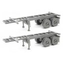 20′ Container Chassis (2-Pack) -- Undecorated, HO, Walthers SceneMaster 4500