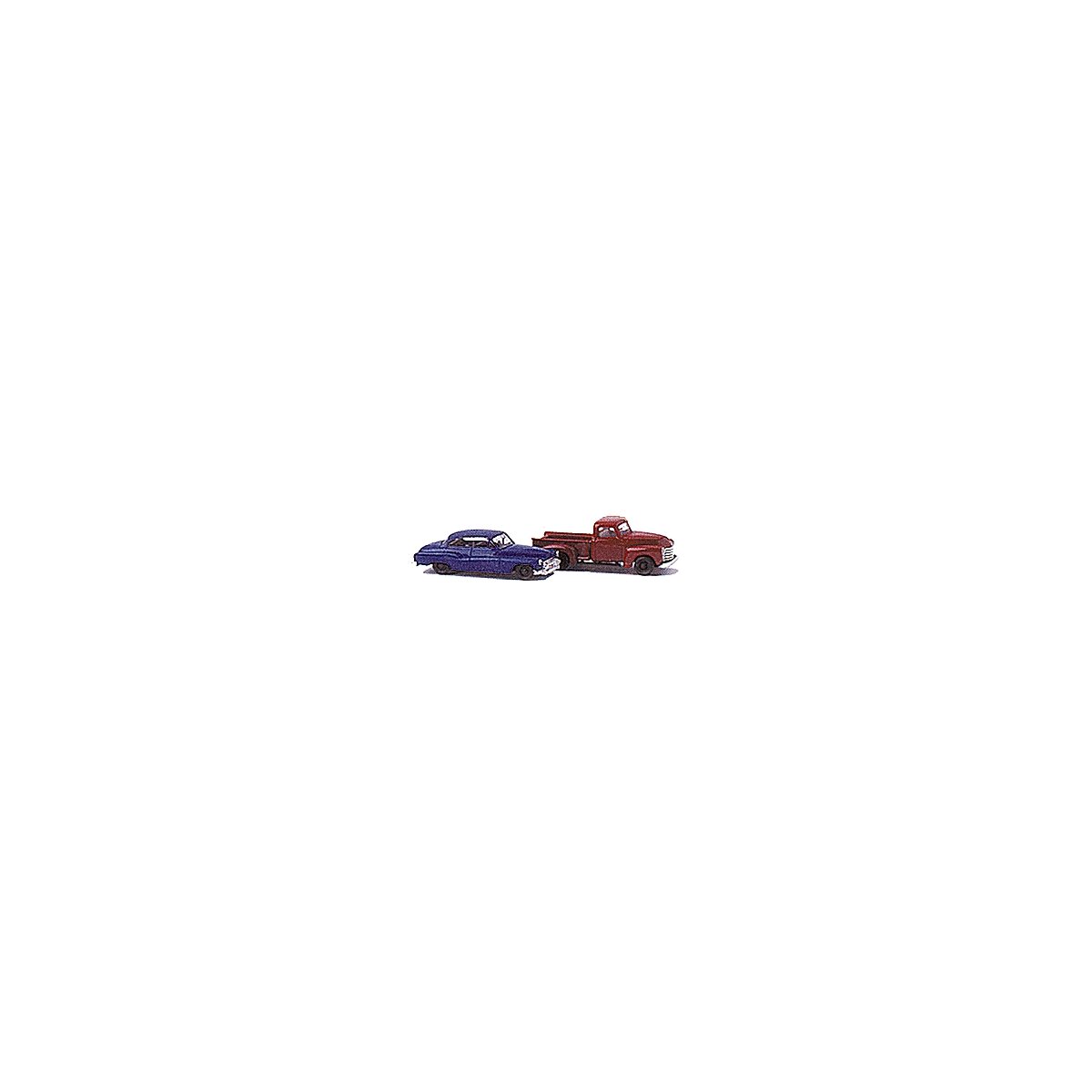1950 Chevrolet Pickup & 1950 Buick Set -- Red Truck & Blue Car, N, Busch Gmbh & Co Kg 8320