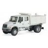 International(R) 4300 Crew Cab Dump Truck - Assembled -- White w/Railroad Maintenance-of-Way Logo Decals, HO, Walthers SceneMast