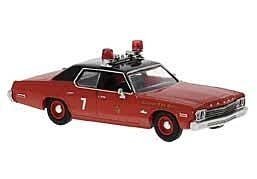 Dodge Monaco - Assembled -- Chicago Fire Department (red, black), HO, Brekina Automodelle 18157