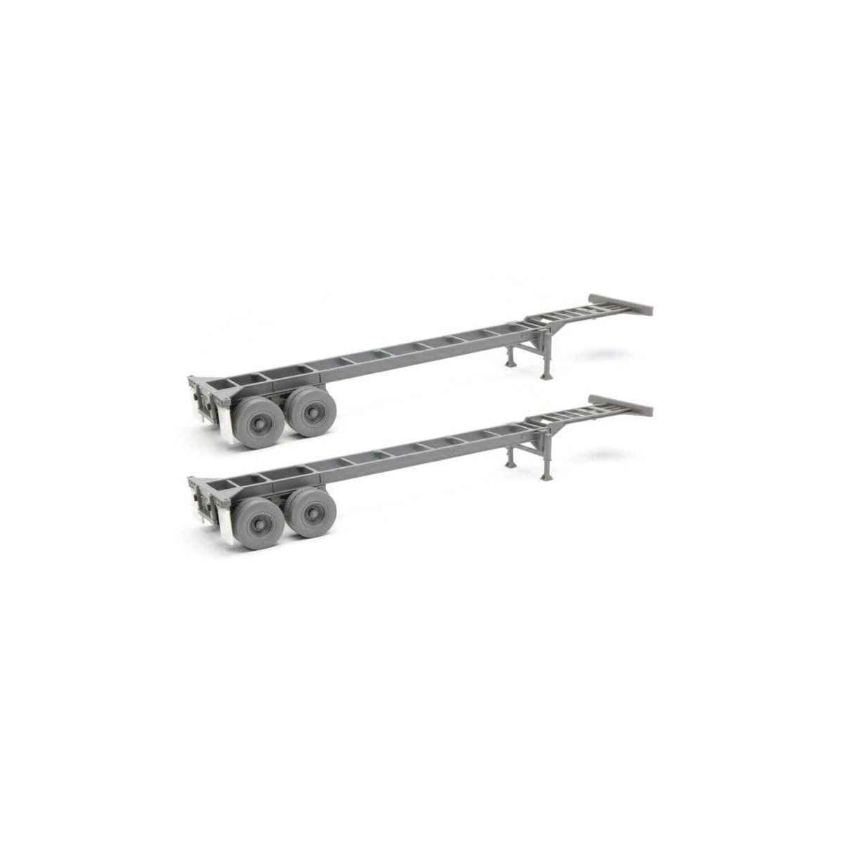 40′ Container Chassis (2-Pack) -- Undecorated, HO, Walthers SceneMaster 4550