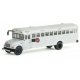 International(R) MOW Crew Bus - Assembled -- White, Railroad Maintenance-of-Way Logo Decals, HO, Walthers SceneMaster 11702