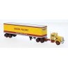 1955 Peterbilt 281 Semi Tractor with Van Trailer - Assembled -- Union Pacific (Armour Yellow, HO, Brekina Automodelle 85765