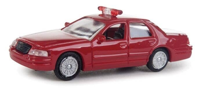 Ford(R) Crown Victoria Police Interceptor -- Fire Command decals (red, nonworking lights), HO, Walthers SceneMaster 12020