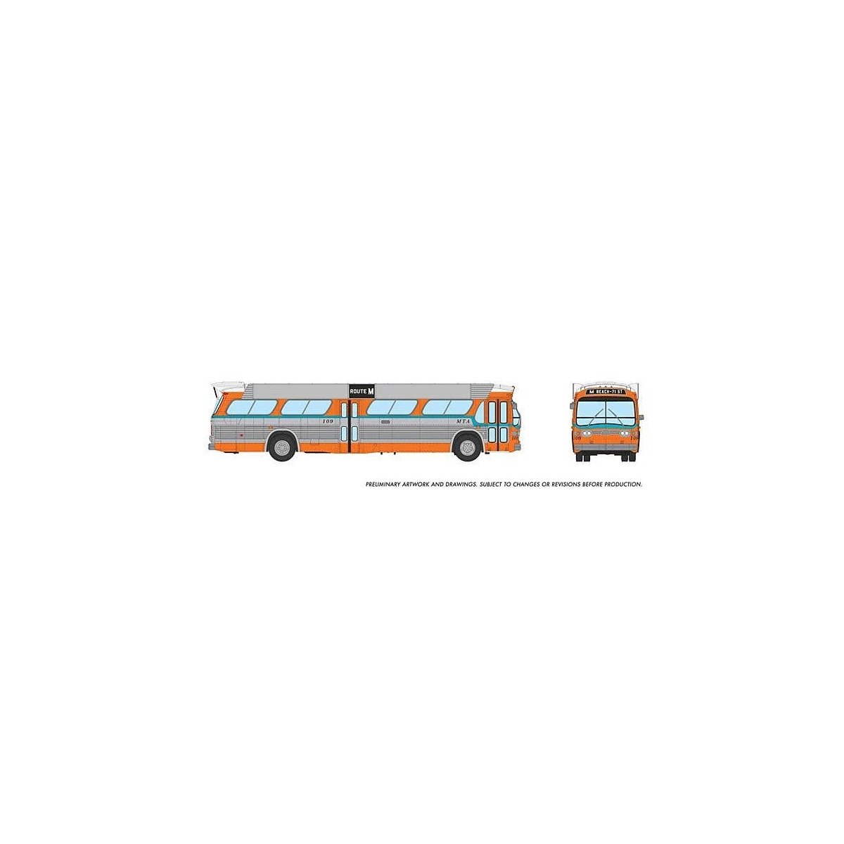 1959-1986 GM New Look/Fishbowl Bus - Deluxe Lighted - Assembled -- Miami-Dade 109 (silver, or, HO, Rapido Trains Inc 753143