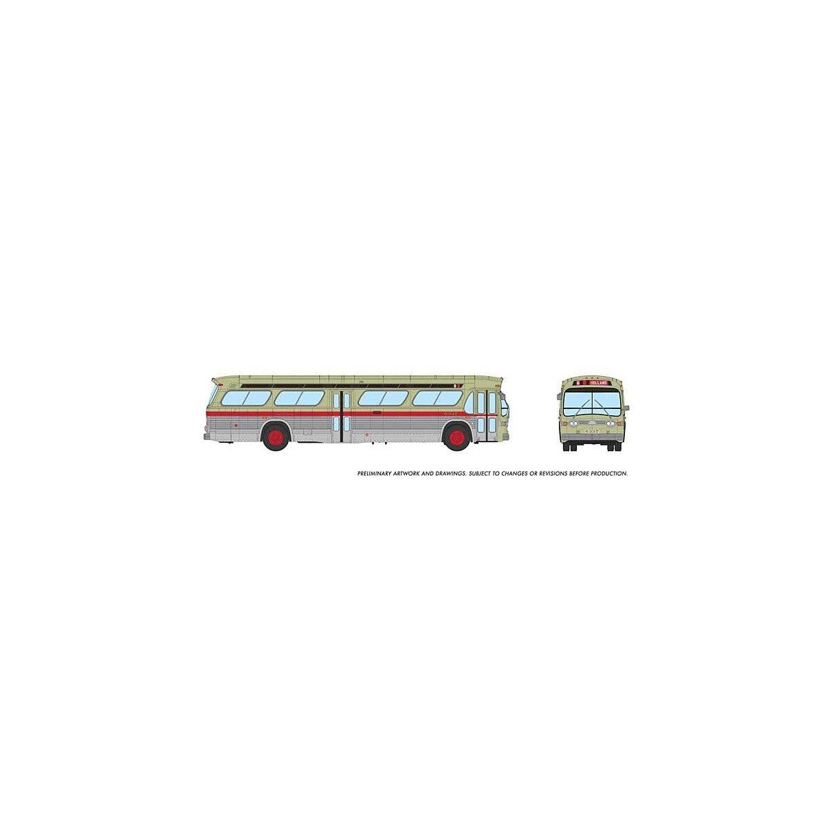 1959-1986 GM New Look/Fishbowl Bus - Deluxe Lighted - Assembled -- Ottawa OTC 6337 (beige, si, HO, Rapido Trains Inc 753156